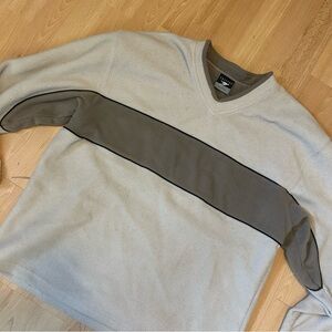 Sweater Fleece with Brown Stripe